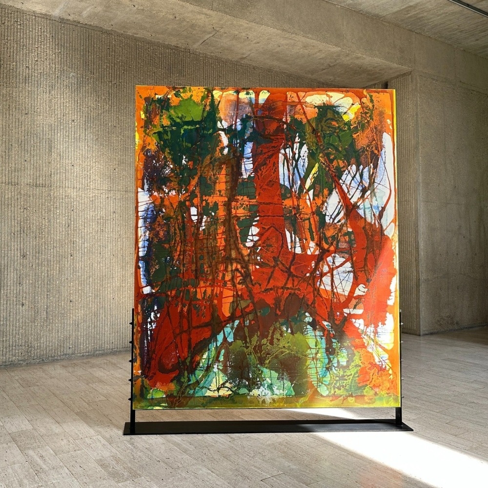108×88 inches, acrylic on canvas, collection of Des Moines Art Center