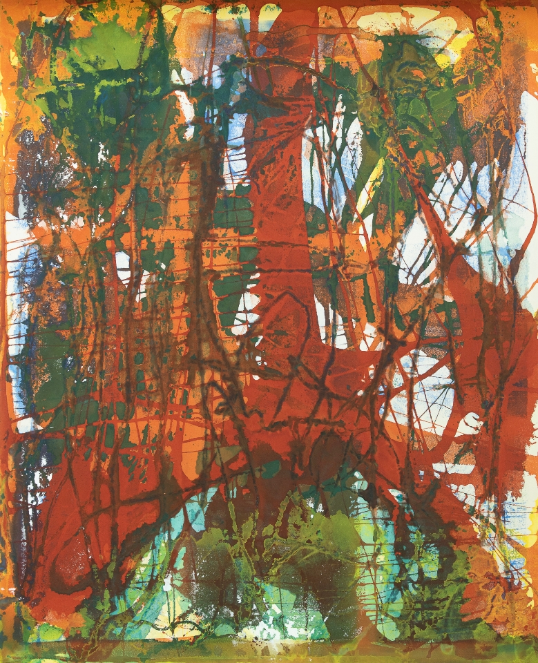  106×88 inches, acrylic on canvas, collection of Des Moines Art Center
