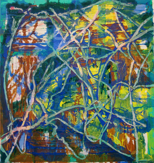 83×78 inches, acrylic on canvas.